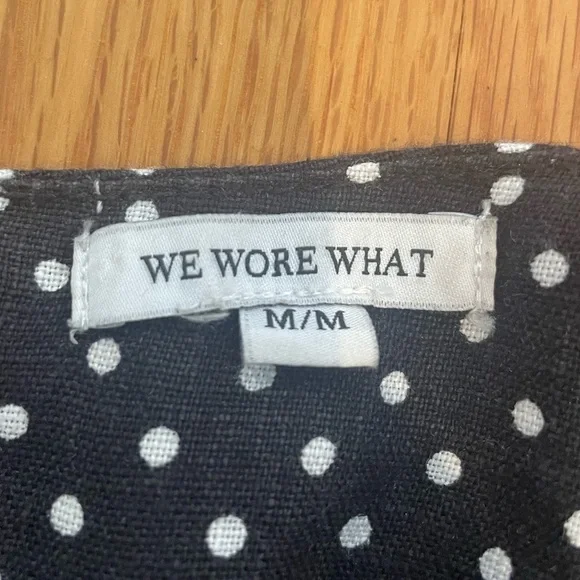 WeWoreWhat Polka Dot Smocked Linen Romper - Picture 4 of 5